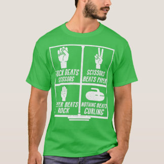 Camiseta Tesoura De Papel Rock Curvando Engraçado Curler 2