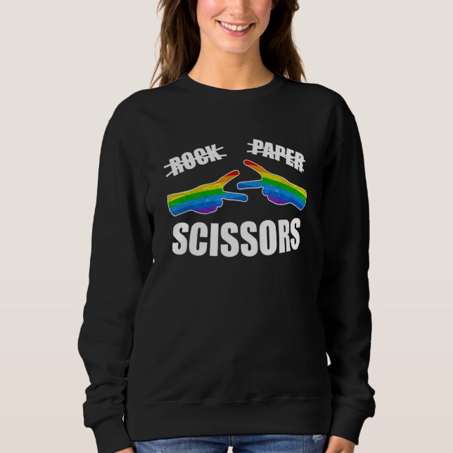 Camiseta Tesoura De Papel Rock Lgbt Q Orgulho gay Proud All (Frente)