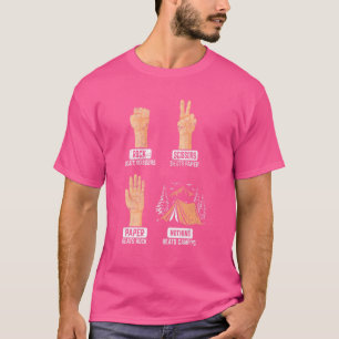 Camiseta Tesoura De Papel Rock Nada Bate No Acampamento