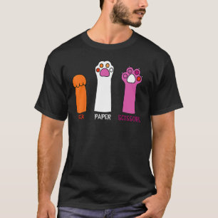 Camiseta Tesoura de Papel Rock Paws LGBT Gay Lésbica Tran