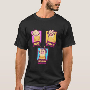 Camiseta Tesoura De Papel Rock Tiras De Gato De Telas De Ga