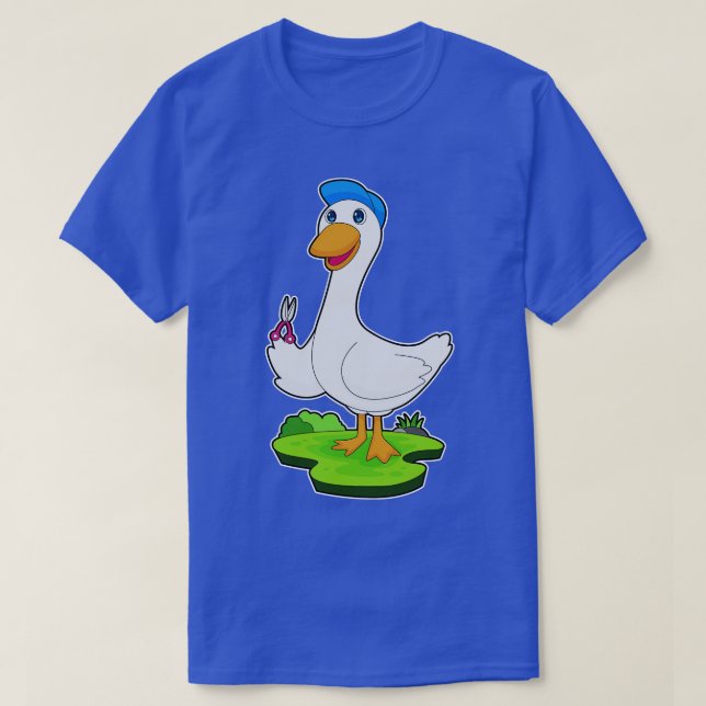 Camiseta Tesoura do cabeleireiro Duck (Frente do Design)