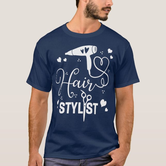 Camiseta Tesoura Hair Stylist Secador Hairstylist Barber (Frente)