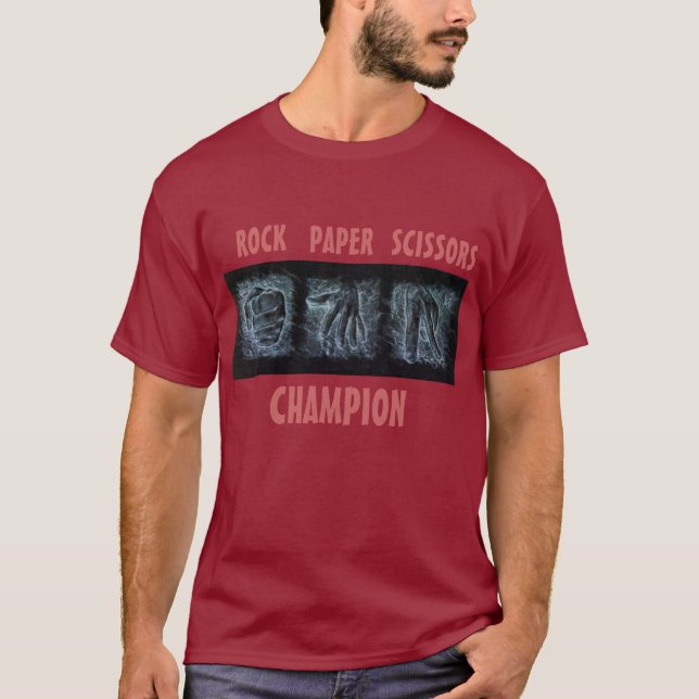 Camiseta Tesouras de papel da rocha (Frente)