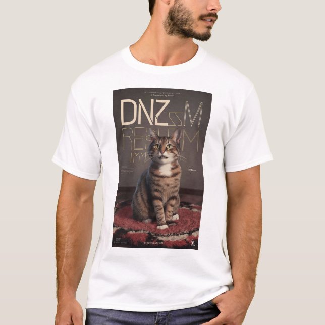 Camiseta "Tesouros de Tabby: Retrato de Pet Personalizado e (Frente)