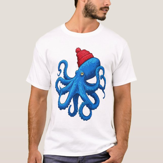 Camiseta Tesouros Tentáculos: Arte De Octopus Do Dia A Dia (Frente)