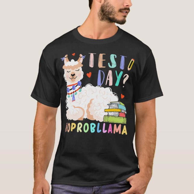 Camiseta Test Day No Probllama Llama Teacher Teaching Testi (Frente)