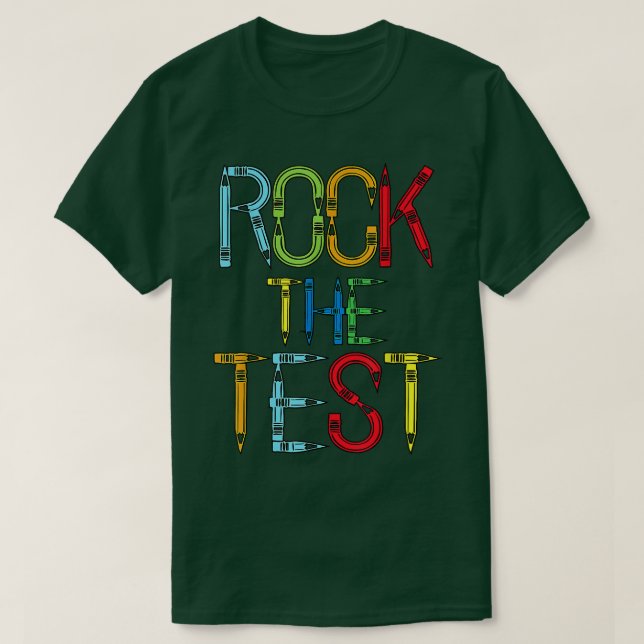 Camiseta Test Day Rock The Test Teacher Testing Day Funny T (Frente do Design)