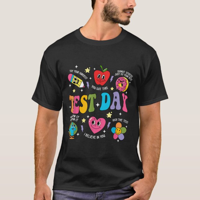 Camiseta Test Day Rock The Test Testing Day Motivational Te (Frente)