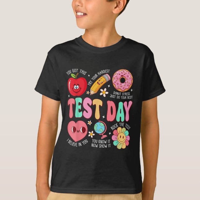 Camiseta Test Day Rock The Test Testing Day Motivational Te (Frente)