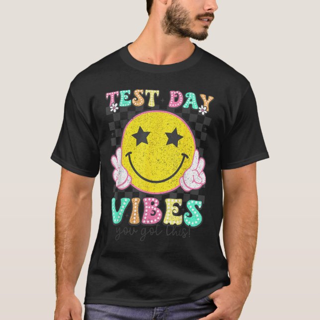 Camiseta Test Day Vibes You Got This Retro Groovy Testing D (Frente)
