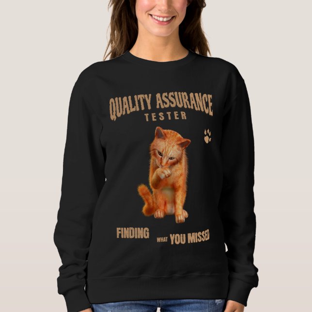 Camiseta Testador de QA Humor de Gato (Frente)