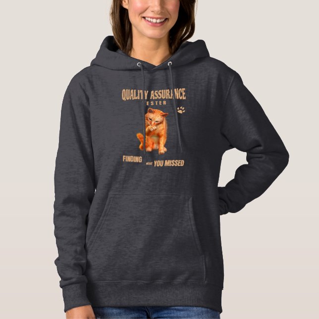 Camiseta Testador de QA Humor de Gato (Frente)