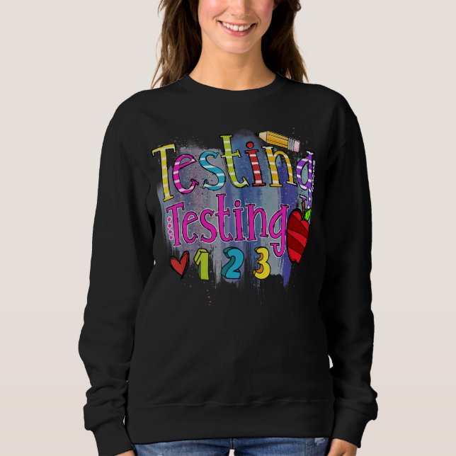 Camiseta Testando 123 Rock The Test Don't Stress Professor  (Frente)