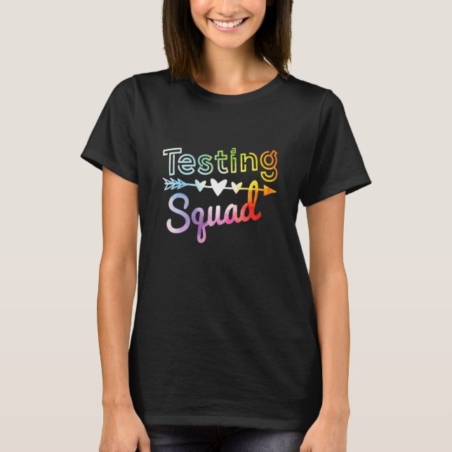 Camiseta Testando Dia de Teste de Coluna de Esquadrão Teste (Frente)