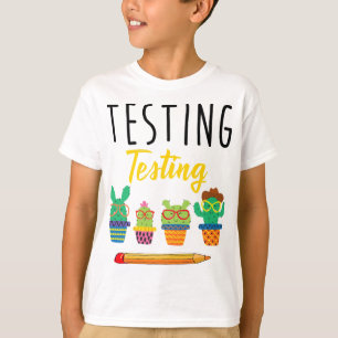 Camiseta Testando Estudantes do Dia de Teste do Cactus Cute
