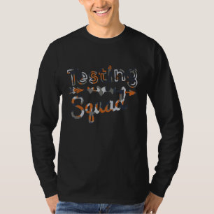Camiseta Testando o Dia de Teste do Professor no Quad Camo