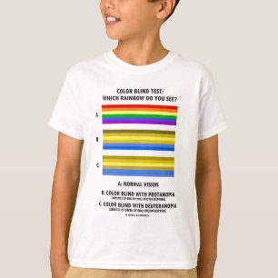 Camiseta Teste cego de cor (cores do teste da visão do