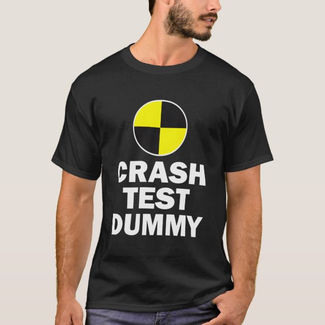 Camiseta Teste de batida Dummy Último Minuto Costume Engraç (Frente)