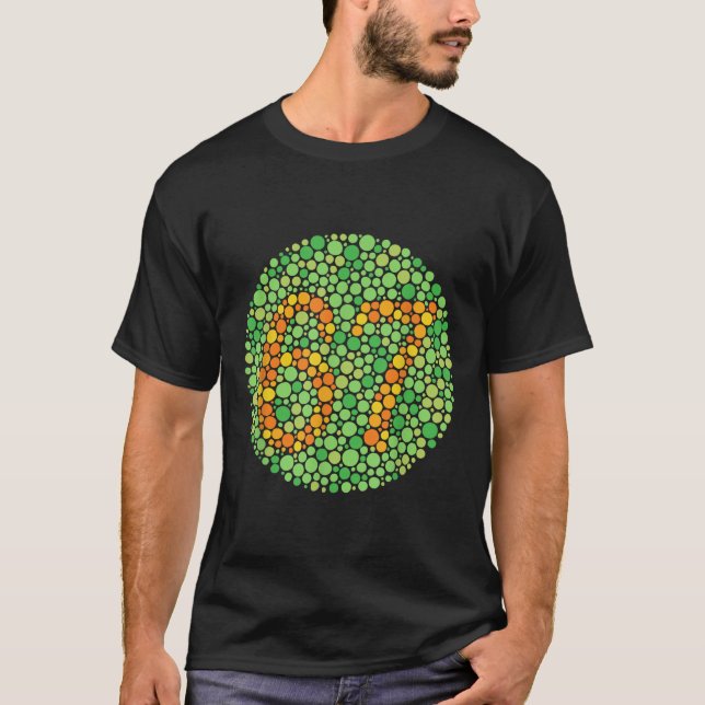 Camiseta Teste de Daltonismo 67 Seis Sete Bolinhas Professo (Frente)