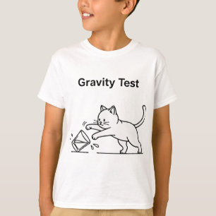Camiseta Teste de Gravidade de Gato Engraçado   Humor Gelad
