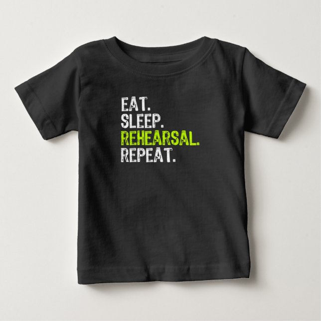 Camiseta Teste de sono Repetir Presente de Ator de Atriz (Frente)