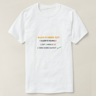 Camiseta Teste Gráfico de Prioridades de Jogador Divertido