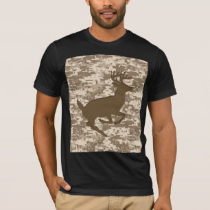 Camiseta Teste padrão bege de Camo dos cervos da camuflage