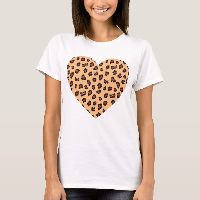 Camiseta Teste padrão do impressão da pele do leopardo (Frente)