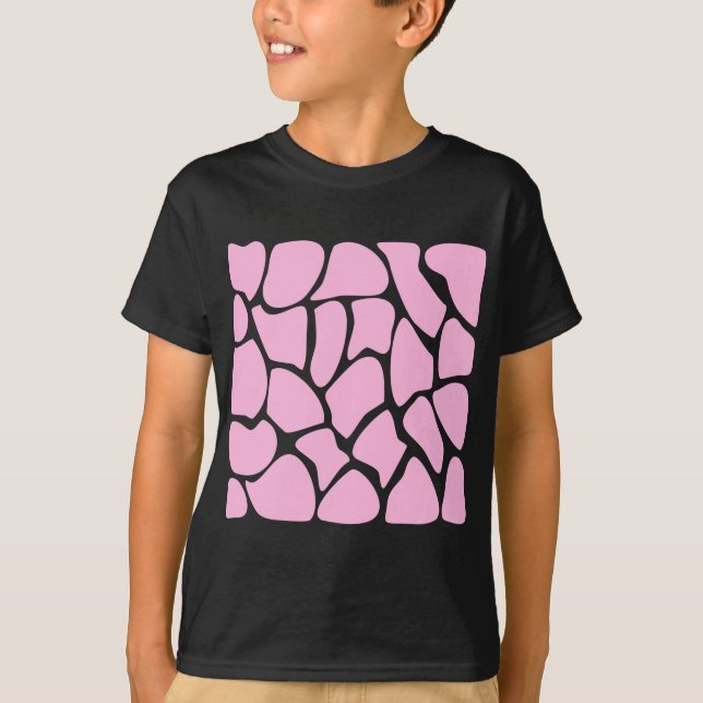 Camiseta Teste padrão do impressão do girafa no rosa dos (Frente)
