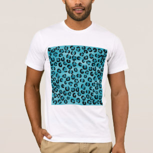 Camiseta Teste padrão do impressão do leopardo da cerceta