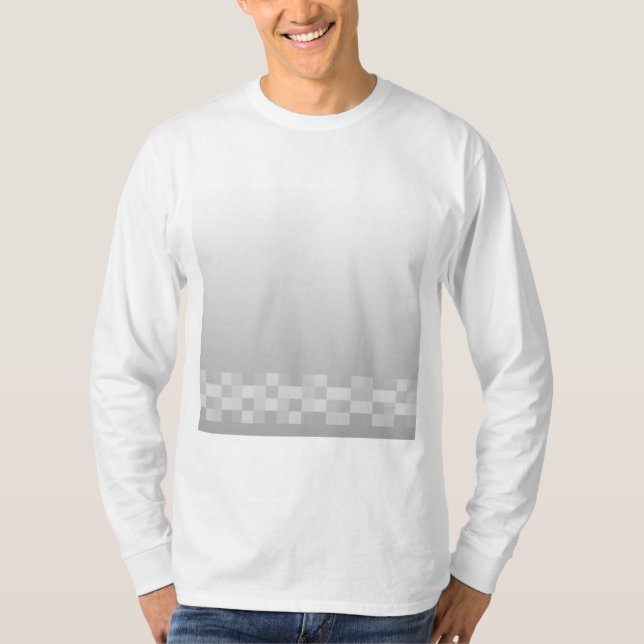 Camiseta Teste padrão dos quadrados cinzentos e brancos da (Frente)