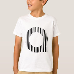 Camiseta Teste padrão inicial do código de barras do CÓD