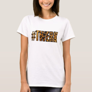 Camiseta Teste padrão TWERK do leopardo