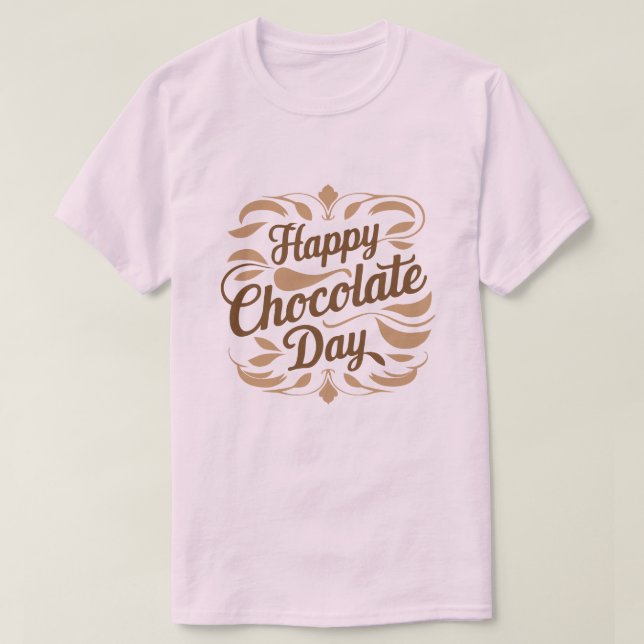 Camiseta Testemunha do Dia do Chocolate Feliz design (Frente do Design)