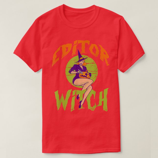 Camiseta Testemunha do Editor Engraçado Halloween (Frente do Design)