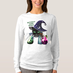 Camiseta Testemunha E Selvagem - Gato Negra Halloween E Poç