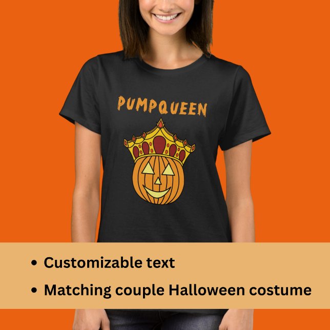 Camiseta Testemunha Rainha Pumpkin Casal do Halloween (Criador carregado)
