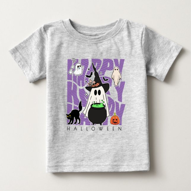 Camiseta Testemunhar Divertido | Feliz Halloween Magic & Mi (Frente)