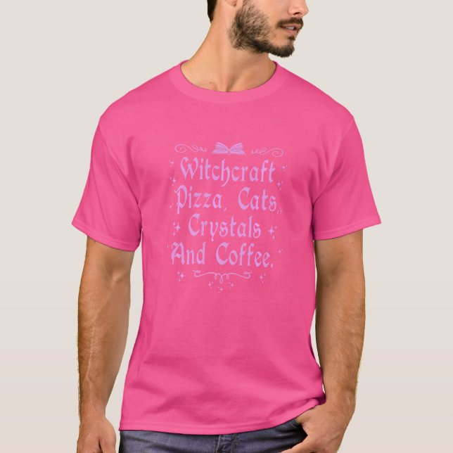 Camiseta Testemunhas de Pizza Cristais e Café Wiccan Wit (Frente)