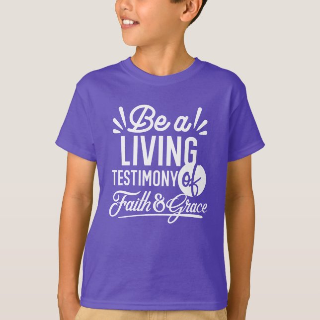 Camiseta Testemunho de Vida Espiritual Citação de Fé e Graç (Frente)