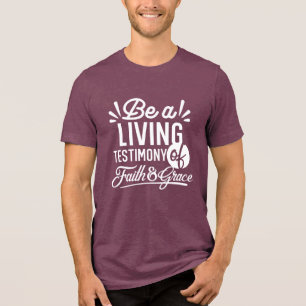 Camiseta Testemunho de Vida Espiritual Citação de Fé e Graç