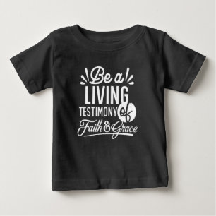 Camiseta Testemunho de Vida Espiritual Citação de Fé e Graç