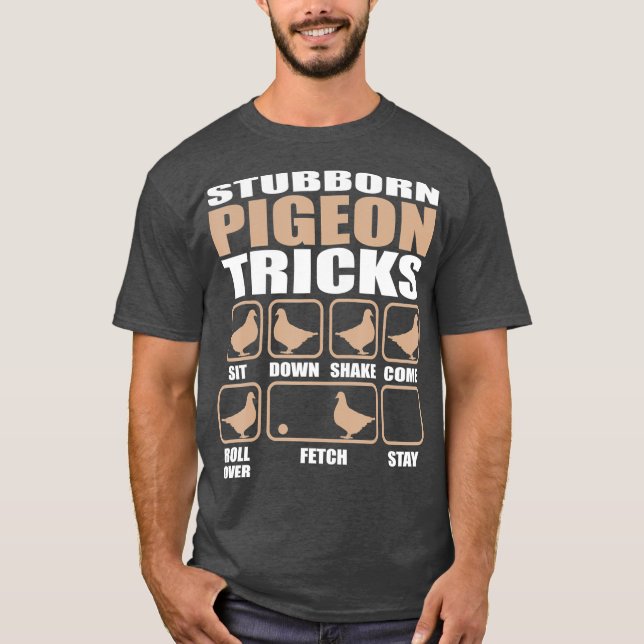 Camiseta Testemunhos de Pombo-Teto Truques Pigeon Design (Frente)