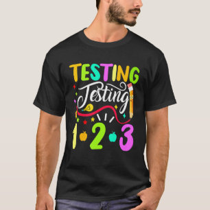 Camiseta Testes De Volta Às Escolas 1 2 3
