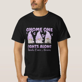 Camiseta Testicular Cancer Light Purple Ribbon Gnome