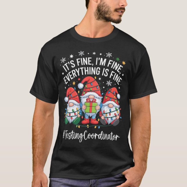 Camiseta Testing Coordinator Gnome Everything Is Fine Funny (Frente)
