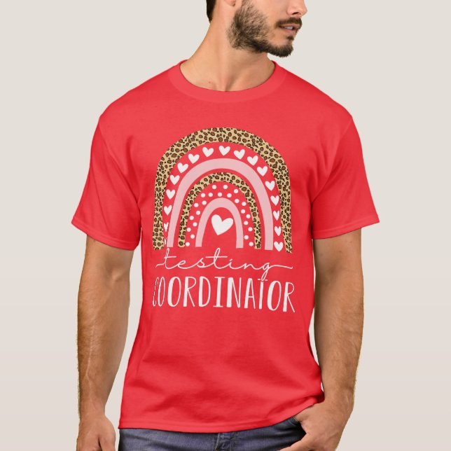 Camiseta Testing Coordinator Rainbow Leopard Test Day Teach (Frente)