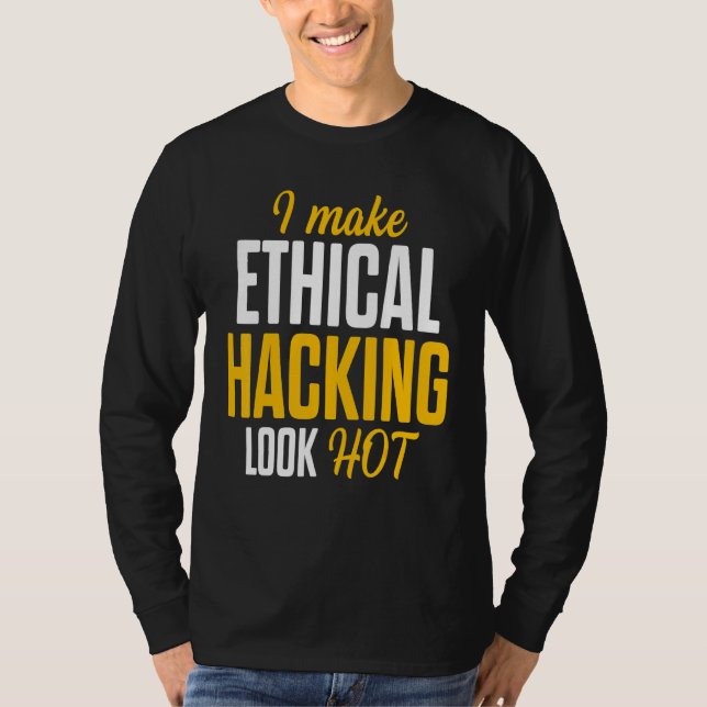 Camiseta Testor de Caneta de ti para cibersegurança do hack (Frente)