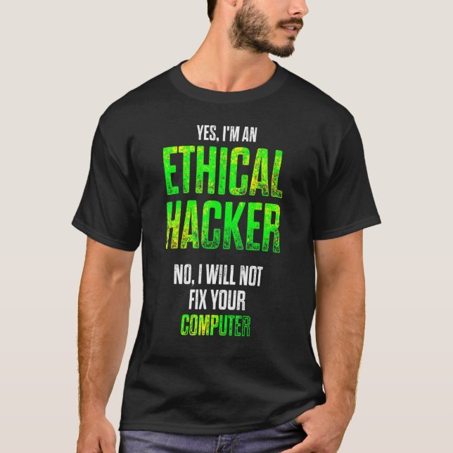 Camiseta Testor de Caneta de ti para cibersegurança do hack (Frente)